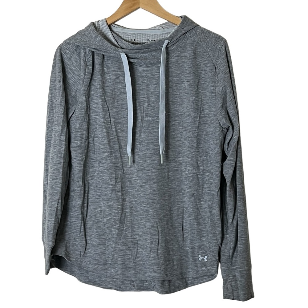 Under Armour | Gray kangaroo pocket hoodie athletic sweatshirt size medi…